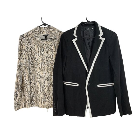 L/XL Soma Animal Print Sweater Jacket & Mymstorm Black Blazer Lot RZ10410 GUC - Picture 9 of 10